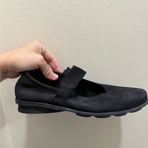 Arche Bahzem Black Mary Jane Shoes Size 38 Comfort Nubuck Leather